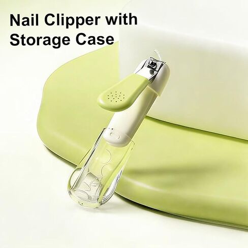 Baby Nail Clippers for Newborns, Infants & Toddlers, Curved Blade | Stainless Steel, Built-in Nail Catcher, Ergonomic Non-Slip Handle, Portable Baby Grooming Tool, Green in Kuwait