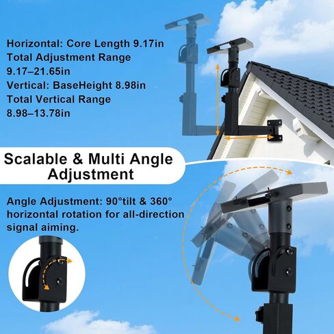 Adjustable Wall Mount for Starlink Gen 3 Telescoping Mount | for Starlink Gen 3 & Standard 4 / 4X，Mounting Accessories Include Pipe Adapter in Kuwait