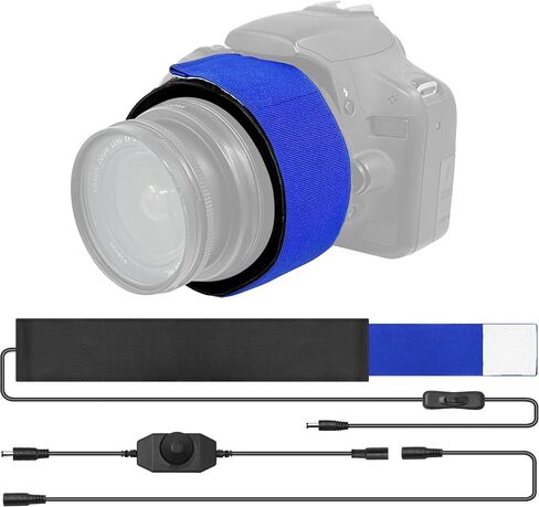 Astromania Dew Strap Heater for Telescope & DSLR Camera 40cm DC Lens Warmer | For Optics Less Than 4.95inch In Diameter,Flexible Tape to Perfect Fit,Velcro Fastening,Keeps Free of Fog,Compact & DC Port in Kuwait