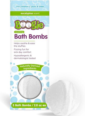Boogie Kids Bath Bombs, Lavender - 2.8 oz (Pack of 1) | Naturally Derived, Made with Aloe and Calming Vapors, Lavender, 3 Bath Bombs in Kuwait