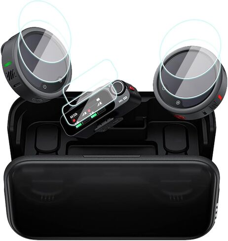 Screen Protector for Insta360 Mic Pro,Anti-Scratch 9H Hardness Tempered Glass Flim,HD Clear,Bubble Free,Easy Installation,2 Set(4 Transmitters Tempered Glass + 2 Receiver Soft Flim) in Kuwait