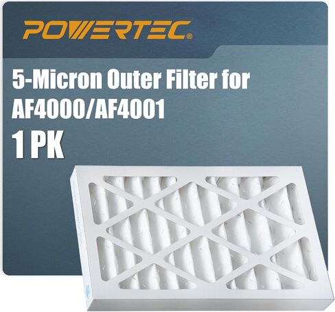 POWERTEC 5 Micron Outer Air Filter for WEN 3410, POWERTEC AF4000/AF4001, Shop Fox W1830 Air Filtration System, Woodworking Air Filters for Workshop & Garage, 1PK (75007) in Kuwait