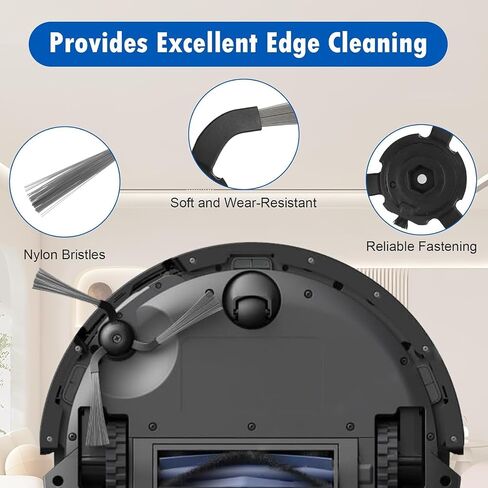 Replacement Parts Compatible with eufy Robot Vacuum C10, 8 Filter Sets + 8 Side Bruhses + 2 Rolling Brushes accessories for C10 with Self Emptying in Kuwait