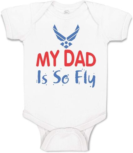 Cute Rascals Custom Baby Bodysuit My Daddy Is So Fly Air Force Dad Father's Day Funny Cotton in Kuwait