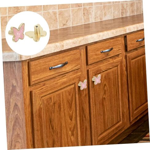 2pcs Decorative Butterfly Knobs Zinc Alloy Dresser Pulls for Cabinets Comfortable Grip Small Drawer Handles Multipurpose Use Kitchens and Bedrooms in Kuwait