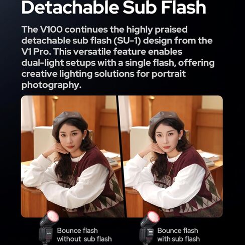Godox V100 N V100-N 100Ws TTL Flash, 400 Full Power Flashes, 1.7s Recycle Time, 2.4G Wireless with External Flash, HSS Speedlight, Touchscreen Flash (Godox V100-N USA Version) in Kuwait