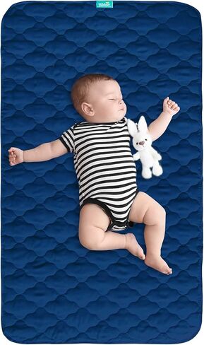 Waterproof Crib Mattress Protector 2-Pack, 28"x52", Non-Slip Quilted Pad | Quilted Waterproof Pad, Non-Slip Backing, Absorbent Layer, Machine Washable, Fits Standard Crib 28"x52", 2-Pack Value in Kuwait