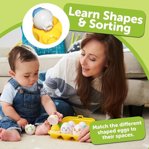 TOMY Toomies Hide & Squeak Eggs Toddler Toys - Matching and Sorting Games - Toddler Sensory Toys for Hand Eye Coordination and Color Recognition - Ages 6 Months and Up in Kuwait