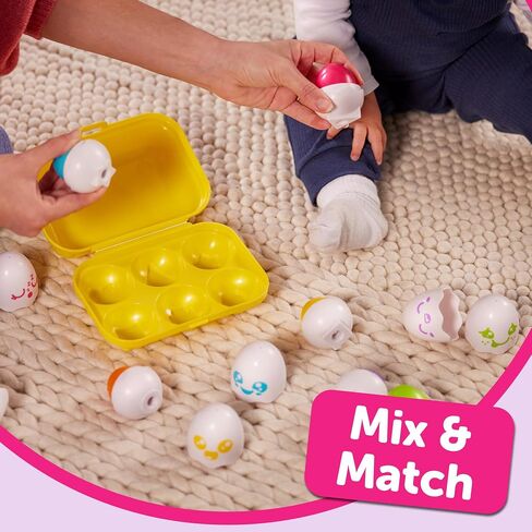 TOMY Toomies Hide & Squeak Eggs Toddler Toys - Matching and Sorting Games - Toddler Sensory Toys for Hand Eye Coordination and Color Recognition - Ages 6 Months and Up in Kuwait