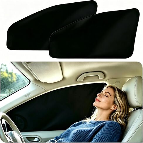 ZATOOTO Car Side Window Sun Shades, Magnetic Privacy Shades Curtain | For Front Window, Sun Shades Keep Cooler, Fit Metal Surface Window Frame, Installs Easily and Fast,Do Not Use While Driving in Kuwait