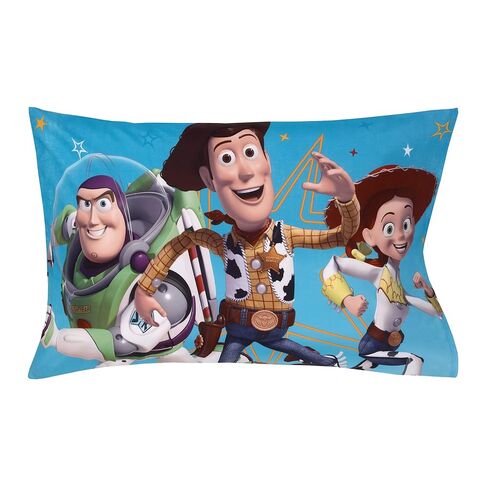 Disney Toy Story It's Play Time Blue, Green, Red, and Yellow, Woody and Buzz 4 Piece Toddler Bed Set - Comforter, Fitted Bottom Sheet, Flat Top Sheet, and Reversible Pillowcase in Kuwait