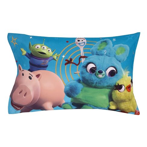 Disney Toy Story It's Play Time Blue, Green, Red, and Yellow, Woody and Buzz 4 Piece Toddler Bed Set - Comforter, Fitted Bottom Sheet, Flat Top Sheet, and Reversible Pillowcase in Kuwait