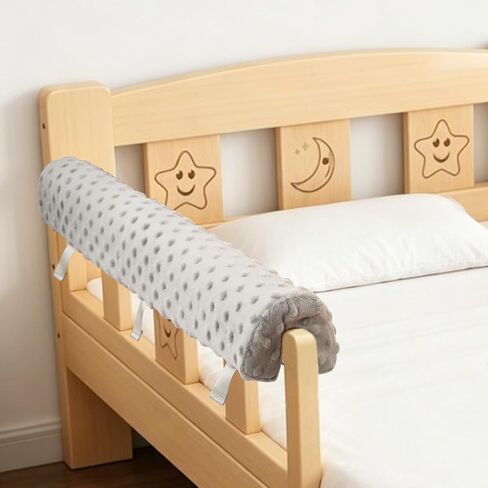 Toddlers' Bed Rail Protector, Children's Bed Guardrail Padding-Easy to Install,Enhanced Safety Mostly FitFits Floor, Bunk & Loft (Gray, 3PC) in Kuwait