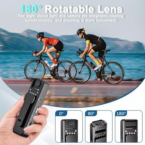 Mini Body Camera with Audio and Video Recording, Mini Wearable Body-Worn Action Camera, HD 1080P, Night Vision, Pocket Body Mount Anywhere Camcorder for Security, Work, and Travel Recording, Black in Kuwait