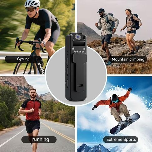 Mini Body Camera with Audio and Video Recording, Mini Wearable Body-Worn Action Camera, HD 1080P, Night Vision, Pocket Body Mount Anywhere Camcorder for Security, Work, and Travel Recording, Black in Kuwait
