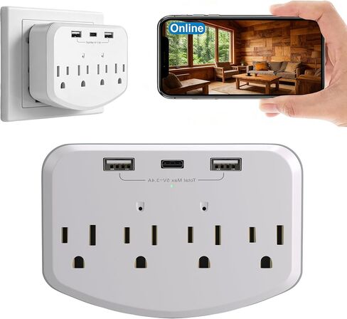 HD 1080P Camera WiFi, Wireless Wall Outlet Cam with Motion Detection, Free SD Card, Loop Recording,No Audio Indoor Nanny Cameras for Home Security/Office/Baby & Pet in Kuwait