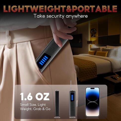 Hidden Camera Detectors, Anti-spy Camera Detector, Wireless Signal Scanner & Hidden Devices Detector for Office/Car/Bathroom/Hotel. 5 Sensitivity Levels, 5 Detection Modes, 25H Usage in Kuwait