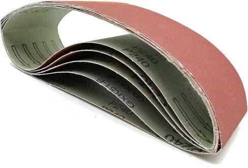 أحزمة صنفرة مقاس 7.62 سم ​​× 53.34 سم، حبيبات 320/400/600/800/1000، أداة صنفرة الحزام لأعمال النجارة، تلميع المعادن، 5 عبوات من حزام صنفرة أكسيد الألومنيوم in Saudi Arabia