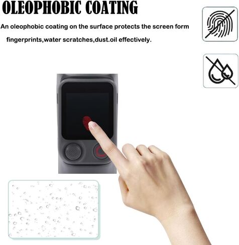 PCTC 3 Pack Screen Protector for DJI Osmo Mobile 8 Pro Accessories | 9H Hardness Tempered Glass, Anti-Scratch, Bubble-Free, HD Clear, Anti-Fingerprint in Kuwait