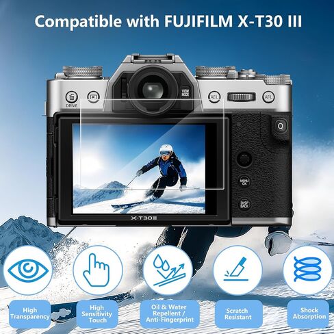 3 Pack Screen Protector Compatible with Fujifilm X-T30 III, 9H Hardness Tempered Glass HD Clear Anti-Scratch in Kuwait