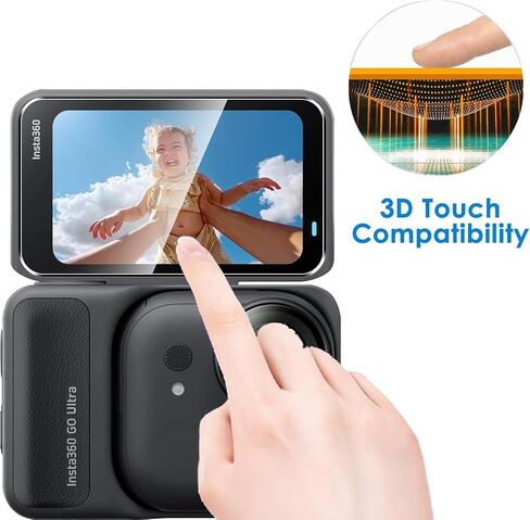 2 Pack Compatible with Insta360 Go Ultra Screen Protector + 2 Pack Camera Lens Protector,Full Coverage 9H Tempered Glass Film,HD Clear Scratch Resistant for Insta 360 Go Ultra Accessories in Kuwait