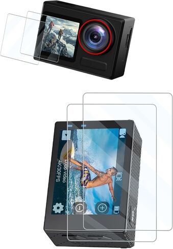 [2 Pack+2 Pack] for AKASO Brave 4 Pro Camera Cameras Hydrogel Film Screen Protector. Self-Healing Anti-Scratch Bubble Free Easy Installation. in Kuwait