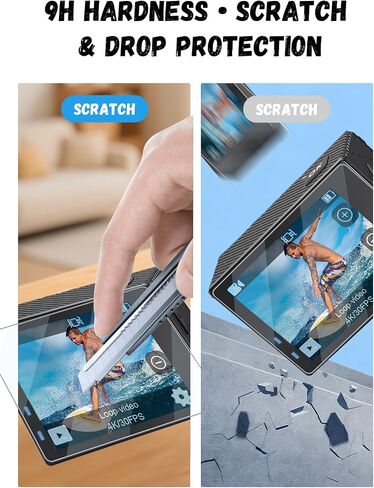 [2 Pack+2 Pack] for AKASO Brave 4 Pro Camera Cameras Hydrogel Film Screen Protector. Self-Healing Anti-Scratch Bubble Free Easy Installation. in Kuwait