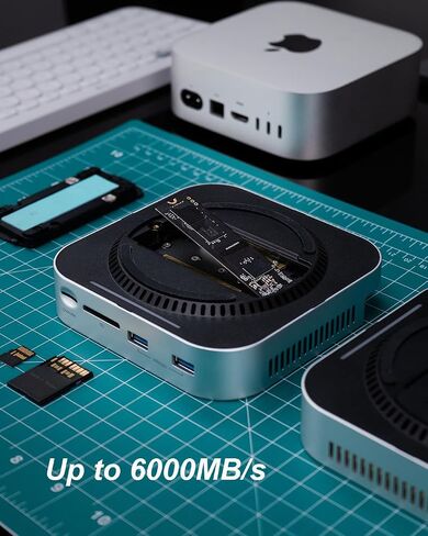 Blackjet MiniRaiden Thunderbolt 5 Dock for Mac mini M4 / M4 Pro – 80Gbps Docking Station with M.2 NVMe SSD (Up to 6000MB/s), microSD, SD UHS-II, USB-A 10Gbps, DisplayPort 2.1, Audio Jack in Kuwait