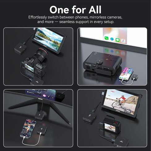 SHIMBOL TP Nano Wireless Video Transmission System Transmitter&Receiver for Phones and Cameras, 2000mAh Built-in Battery FHD Video 150m with 60ms Ultra-Low Latency (Black) in Saudi Arabia