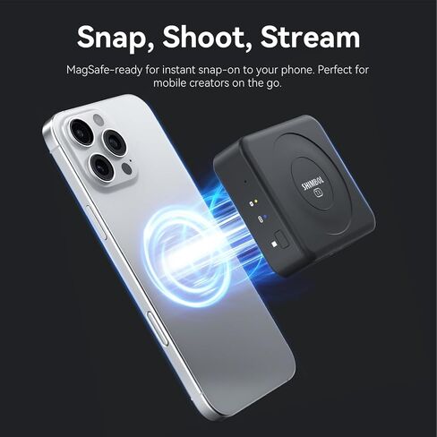 SHIMBOL TP Nano Wireless Video Transmission System Transmitter&Receiver for Phones and Cameras, 2000mAh Built-in Battery FHD Video 150m with 60ms Ultra-Low Latency (Black) in Saudi Arabia