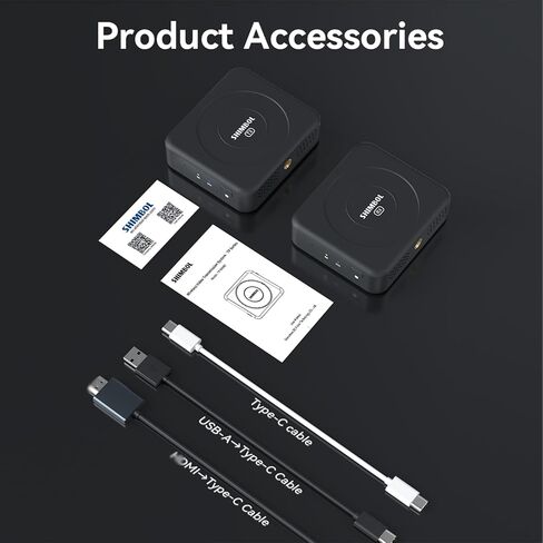 SHIMBOL TP Nano Wireless Video Transmission System Transmitter&Receiver for Phones and Cameras, 2000mAh Built-in Battery FHD Video 150m with 60ms Ultra-Low Latency (Black) in Saudi Arabia