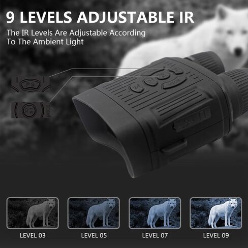 Digital Night Vision Binoculars, 36MP & 2.7K Night Vision Goggles with 850nm Infrared Illuminator, 10X Zoom, 3" HD Screen, Rechargeable Night Vision Device for Hunting & Camping in Kuwait