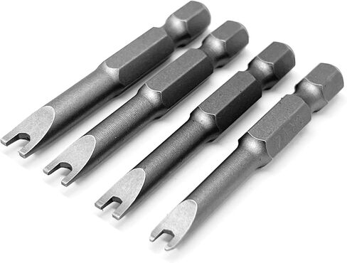 Spanner Drive Screwdriver Insert Bit Set in 4 Different Sizes, Durable CR-V Steel, SP4 SP6 SP8 SP10 Sizes, 2" Long Shank with Standard 1/4" Hex Drive in Kuwait