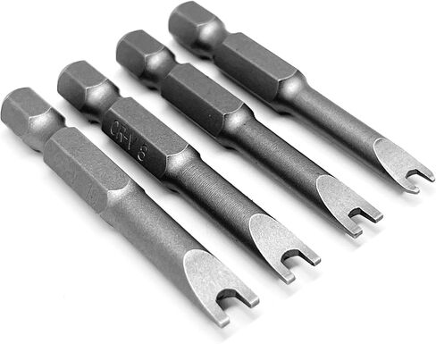 Spanner Drive Screwdriver Insert Bit Set in 4 Different Sizes, Durable CR-V Steel, SP4 SP6 SP8 SP10 Sizes, 2" Long Shank with Standard 1/4" Hex Drive in Kuwait