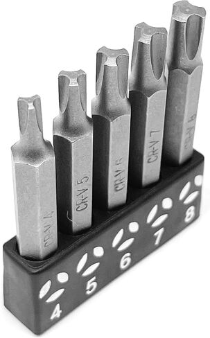 Tri-Drive Plum Screwdriver Insert Bit Set in 5 Different Sizes, Durable CR-V Steel, 2" Long Shank with Standard 1/4" Hex Drive in Kuwait