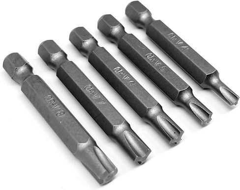 Tri-Drive Plum Screwdriver Insert Bit Set in 5 Different Sizes, Durable CR-V Steel, 2" Long Shank with Standard 1/4" Hex Drive in Kuwait