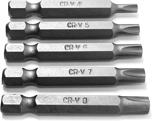 Tri-Drive Plum Screwdriver Insert Bit Set in 5 Different Sizes, Durable CR-V Steel, 2" Long Shank with Standard 1/4" Hex Drive in Kuwait