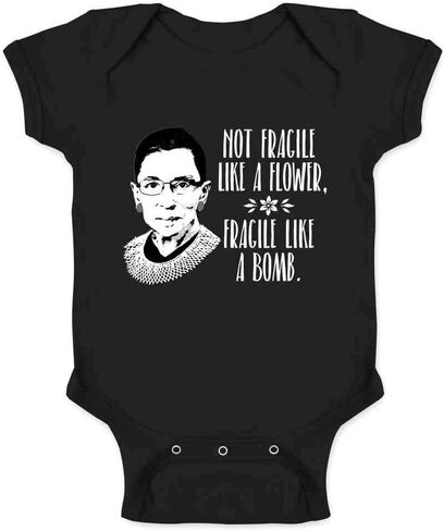 Pop Threads Ruth Bader Ginsburg Not Fragile Like A Flower RBG Infant Baby Boy Girl Bodysuit in Kuwait