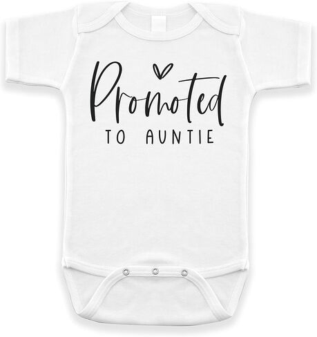 Promoted to Auntie Surprise Pregnancy Announcement for Aunt | New Baby Announcement Gift for Sister (0-3 month, White) in Kuwait