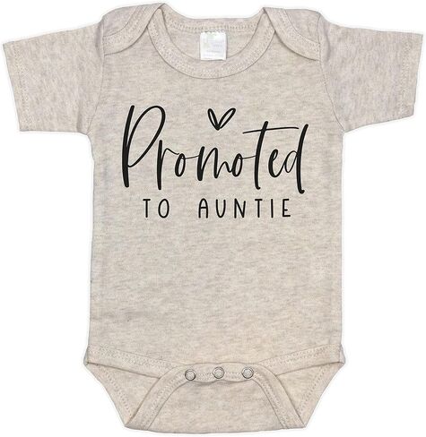 Promoted to Auntie Surprise Pregnancy Announcement for Aunt | New Baby Announcement Gift for Sister (0-3 month, White) in Kuwait