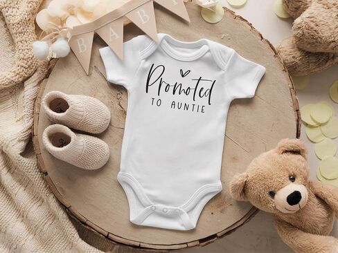Promoted to Auntie Surprise Pregnancy Announcement for Aunt | New Baby Announcement Gift for Sister (0-3 month, White) in Kuwait