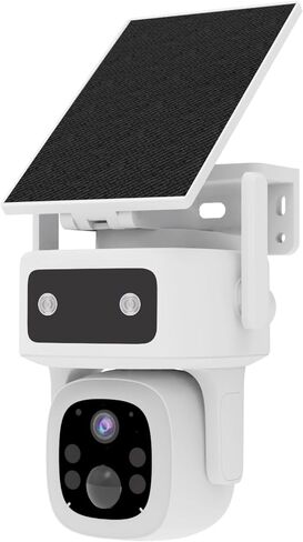 3 Years Free Data & No Monthly Fee 4G LTE Solar Cellular Security Camera Outdoor Wireless, No WiFi Needed, 360° PTZ, 2K Full Color Night Vision, Human Tracking, 2-Way Audio, 32GB SD Card, IP66 in Kuwait