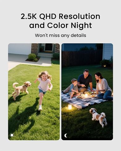 youkey S320 Magnetic Wire-Free Camera 2.5K QHD Security Camera with Dual Band WiFi 6, Built-in 8GB Storage, Color Night Vision, AI Human Pet Detection, IP65, No Monthly Fees (Renewed) in Kuwait
