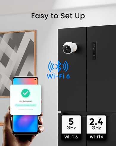 youkey S320 Magnetic Wire-Free Camera 2.5K QHD Security Camera with Dual Band WiFi 6, Built-in 8GB Storage, Color Night Vision, AI Human Pet Detection, IP65, No Monthly Fees (Renewed) in Kuwait