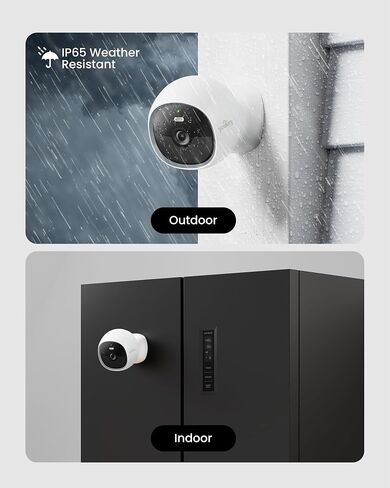 youkey S320 Magnetic Wire-Free Camera 2.5K QHD Security Camera with Dual Band WiFi 6, Built-in 8GB Storage, Color Night Vision, AI Human Pet Detection, IP65, No Monthly Fees (Renewed) in Kuwait