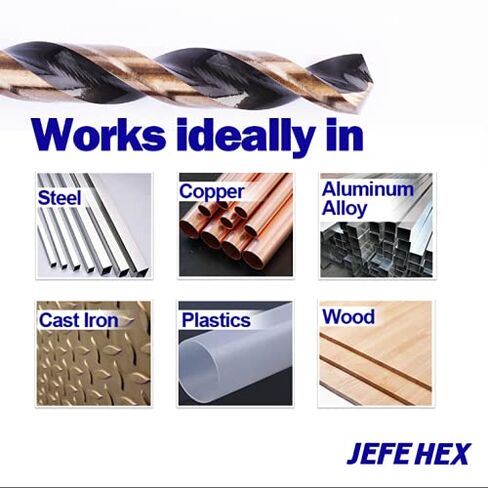 1/4" High Speed Steel Black & Gold Coated Drill Bit, Jobber Length with 3-Flat Shank, 135 Degree Split Point. Ideal for Steel, Wood and Plastics. Suitable for DIY & General Purpose Usage. (3 pcs) in Saudi Arabia