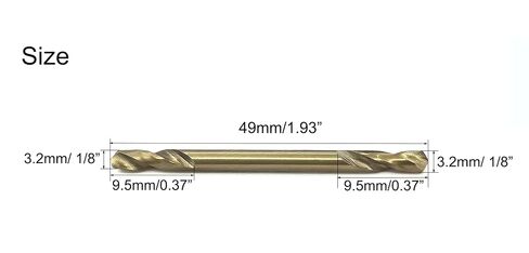 NACX 1/8" HSS M35 Cobalt Drill Bit，3.2mm High Speed Steel Double Ends Drill Bits , 10PCS in Kuwait