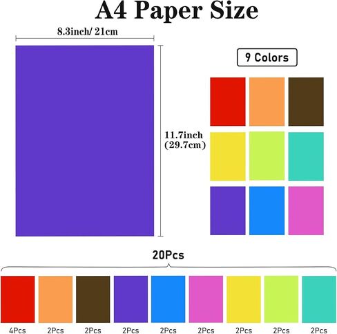20 Pack Color Correction Gel Light Filter, 11.7x8.3 Inch Transparent PVC Film Sheets for Photography Studio Strobe Flash LED Light Reading, 9 Colors Lighting Gel for Party Stage Wedding Decor in Kuwait