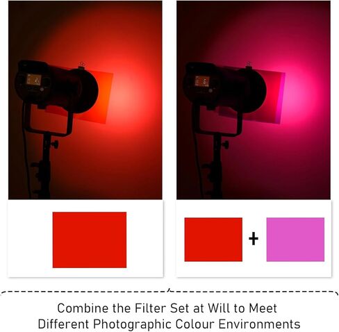 20 Pack Color Correction Gel Light Filter, 11.7x8.3 Inch Transparent PVC Film Sheets for Photography Studio Strobe Flash LED Light Reading, 9 Colors Lighting Gel for Party Stage Wedding Decor in Kuwait