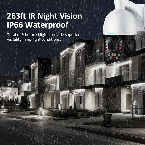 SV3C PTZ POE Camera Outdoor, 36X Zoom 360° Auto Tracking 4K IP Wired Camera | Person Vehicle Motion Detection, Floodlight Color Night Vision, 2 Way Audio, Camhipro, Presets, RTSP BlueIris, 24/7 Recording in Kuwait